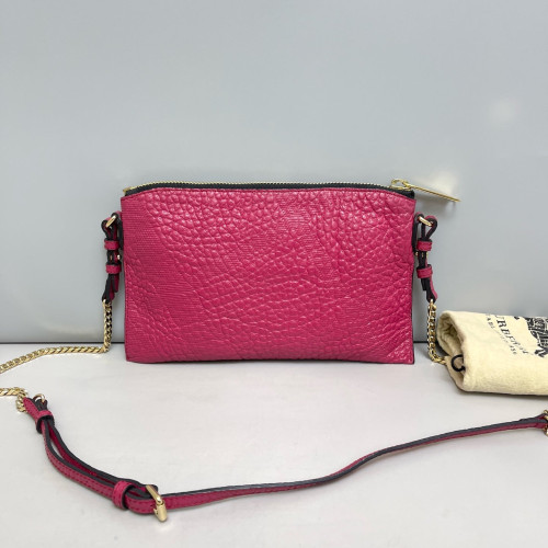 Burberry Crossbody Bag Grained Calfskin Fuchsia