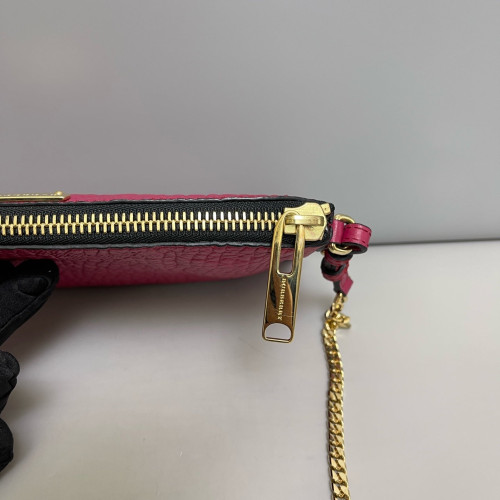 Burberry Crossbody Bag Grained Calfskin Fuchsia