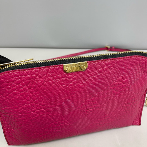 Burberry Crossbody Bag Grained Calfskin Fuchsia