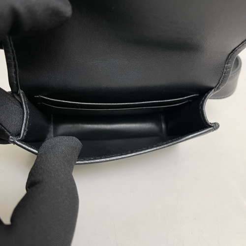Miu Miu Waist Belt Bag Crumpled Lambskin Nappa Black