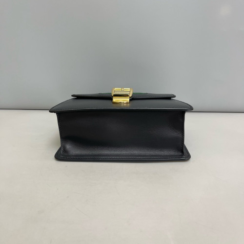 Gucci Web Mini Sylvie Top Handle Calfskin Black Green Red