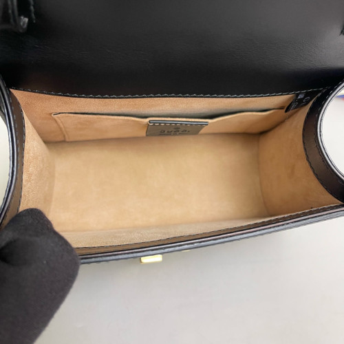 Gucci Web Mini Sylvie Top Handle Calfskin Black Green Red