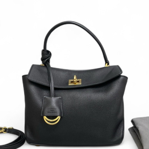 Balenciaga Rodeo Mini Handbag Grained Calfskin Black