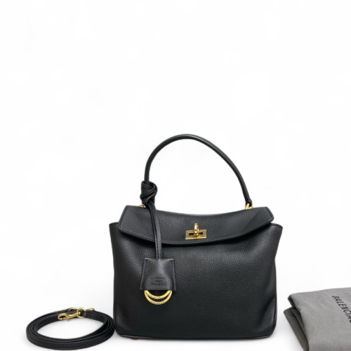 Balenciaga Rodeo Mini Handbag Grained Calfskin Black