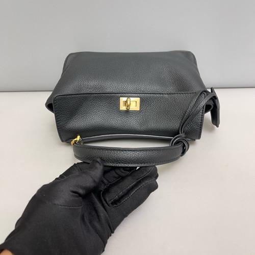 Balenciaga Rodeo Mini Handbag Grained Calfskin Black