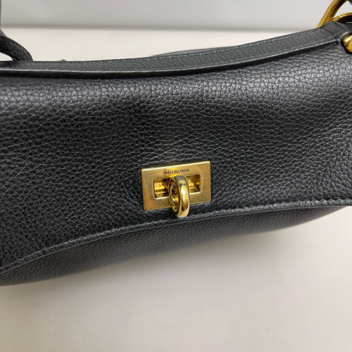 Balenciaga Rodeo Mini Handbag Grained Calfskin Black