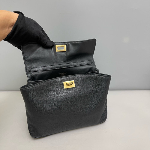 Balenciaga Rodeo Mini Handbag Grained Calfskin Black