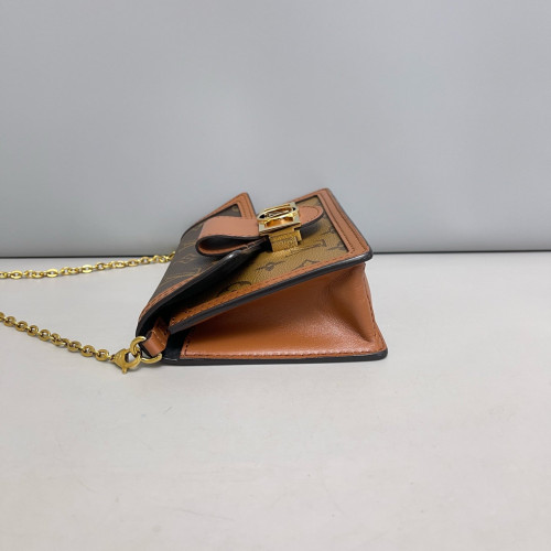 Louis Vuitton Dauphine Chain Wallet Monogram Brown
