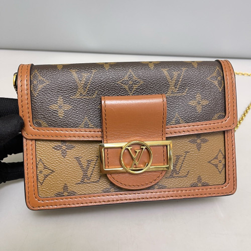 Louis Vuitton Dauphine Chain Wallet Monogram Brown