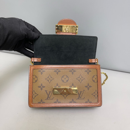Louis Vuitton Dauphine Chain Wallet Monogram Brown