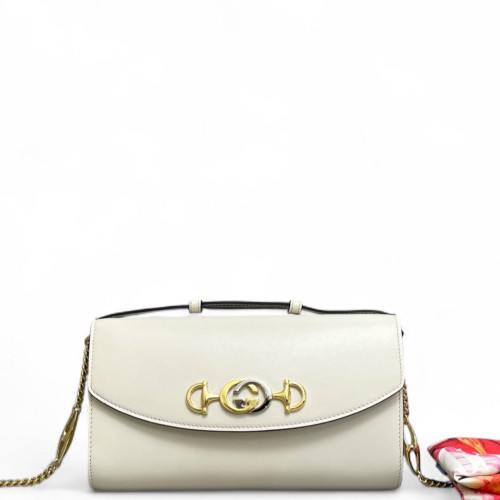 Gucci Small Zumi Shoulder Bag Calfskin White