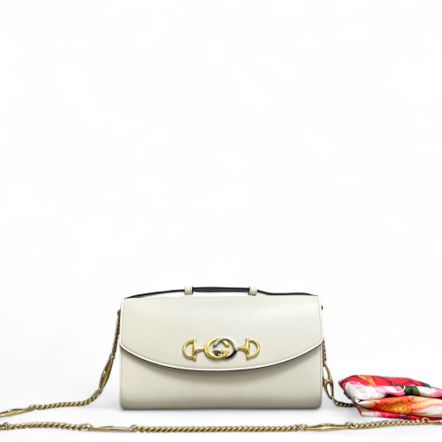 Gucci Small Zumi Shoulder Bag Calfskin White