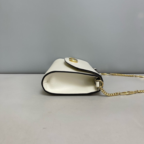 Gucci Small Zumi Shoulder Bag Calfskin White