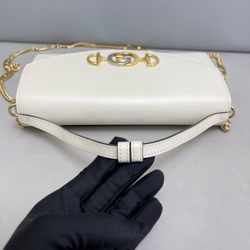 Gucci Small Zumi Shoulder Bag Calfskin White
