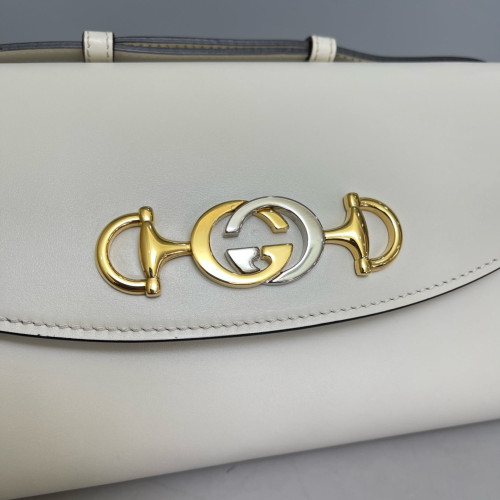 Gucci Small Zumi Shoulder Bag Calfskin White