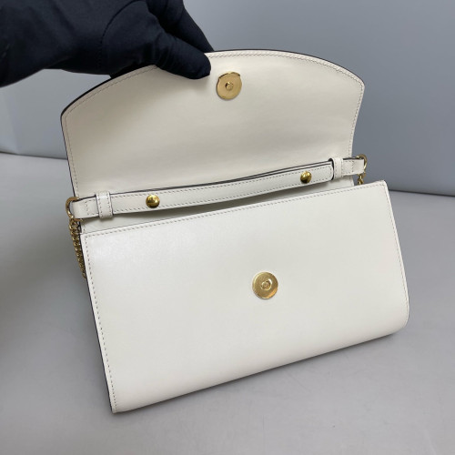 Gucci Small Zumi Shoulder Bag Calfskin White