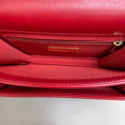 Chanel Quilted Mini Chain Handle Flap Bag Calfskin Burgundy