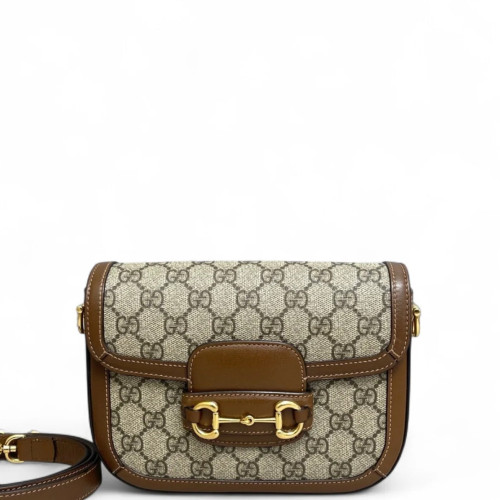 Gucci Small Horsebit 1955 GG Monogram Tan Beige Gucci Small Horsebit 1955 GG Monogram Tan Beige