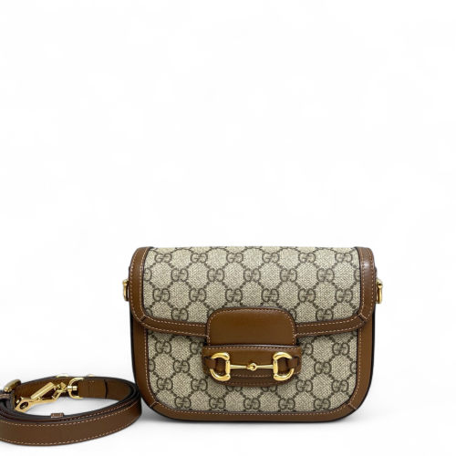 Gucci Small Horsebit 1955 GG Monogram Tan Beige Gucci Small Horsebit 1955 GG Monogram Tan Beige
