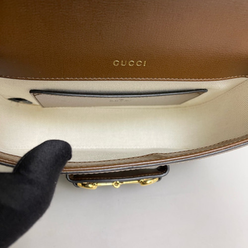 Gucci Small Horsebit 1955 GG Monogram Tan Beige Gucci Small Horsebit 1955 GG Monogram Tan Beige