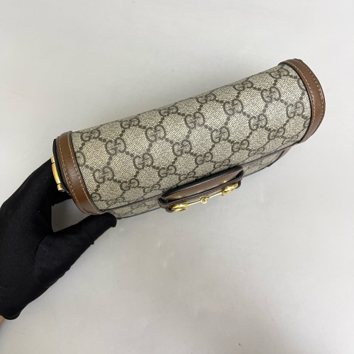 Gucci Small Horsebit 1955 GG Monogram Tan Beige Gucci Small Horsebit 1955 GG Monogram Tan Beige