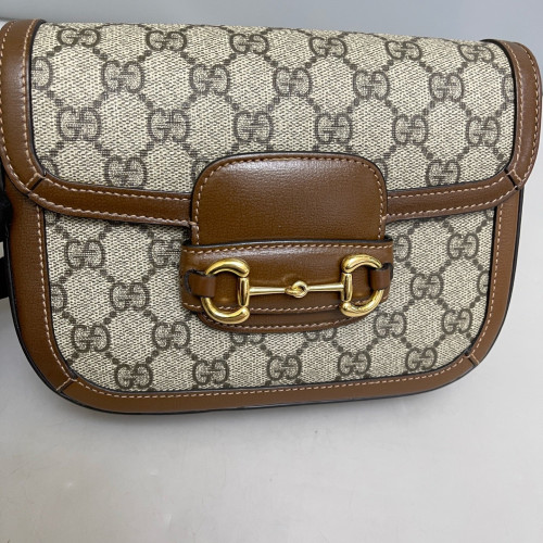 Gucci Small Horsebit 1955 GG Monogram Tan Beige Gucci Small Horsebit 1955 GG Monogram Tan Beige