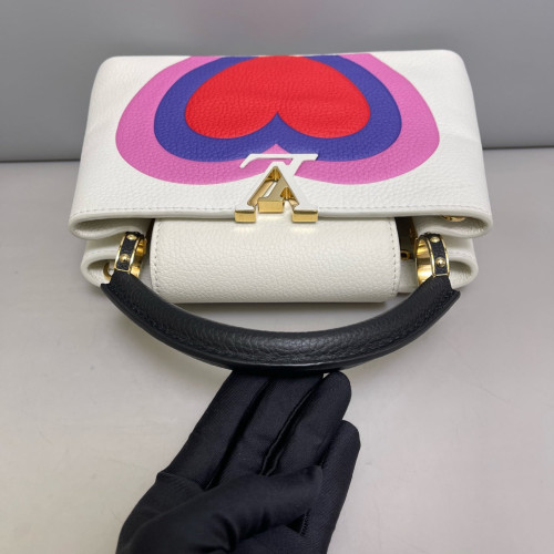 Louis Vuitton Capucines BB Calfskin White Pink Purple