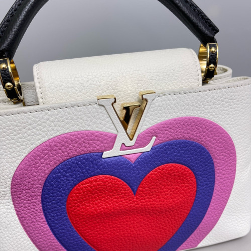 Louis Vuitton Capucines BB Calfskin White Pink Purple