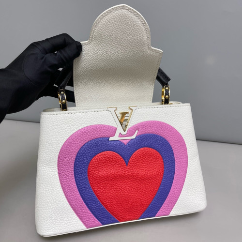 Louis Vuitton Capucines BB Calfskin White Pink Purple