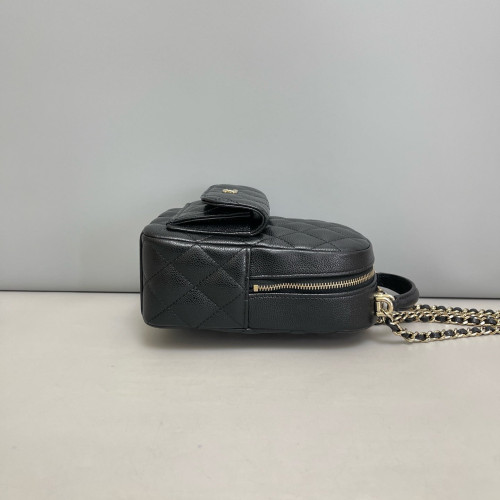 Chanel Quilted CC Mini Classic Backpack Grained Calfskin Black