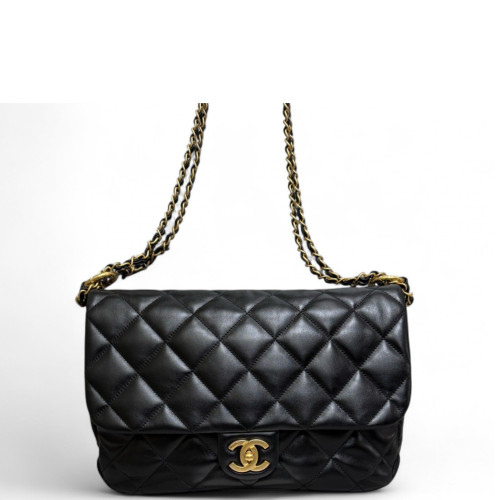 Chanel Quilted Maxi Single Flap Calfskin Black