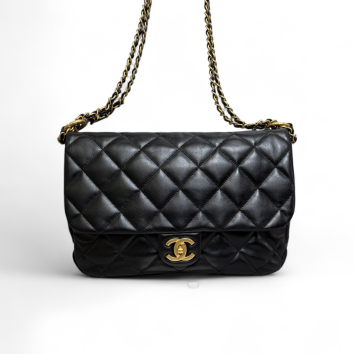 Chanel Quilted Maxi Single Flap Calfskin Black