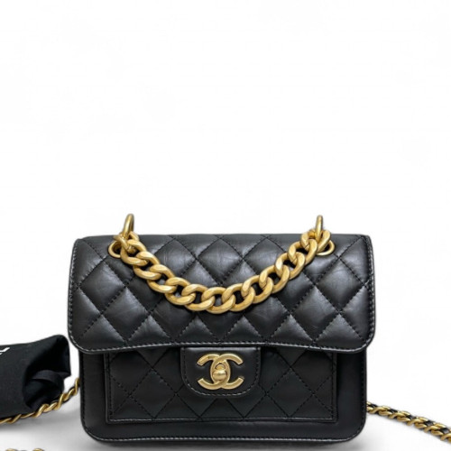Chanel Quilted Flap Bag Calfskin Black