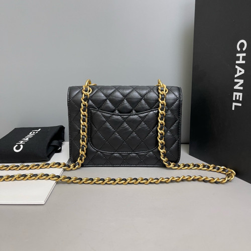 Chanel Quilted Flap Bag Calfskin Black
