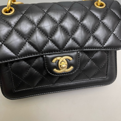 Chanel Quilted Flap Bag Calfskin Black