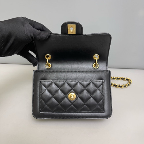 Chanel Quilted Flap Bag Calfskin Black