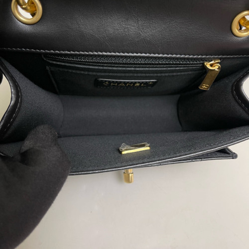 Chanel Quilted Flap Bag Calfskin Black
