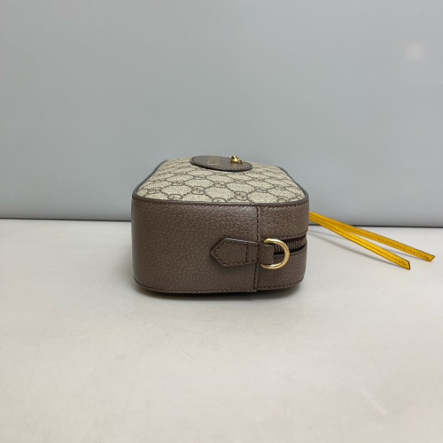 Gucci Web Neo Vintage Shoulder Bag GG Supreme Monogram Beige Brown Yellow