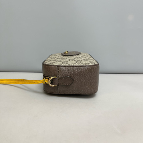 Gucci Web Neo Vintage Shoulder Bag GG Supreme Monogram Beige Brown Yellow
