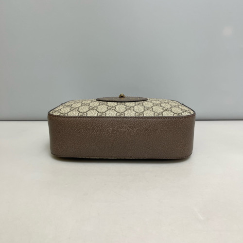 Gucci Web Neo Vintage Shoulder Bag GG Supreme Monogram Beige Brown Yellow