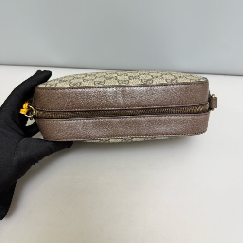 Gucci Web Neo Vintage Shoulder Bag GG Supreme Monogram Beige Brown Yellow