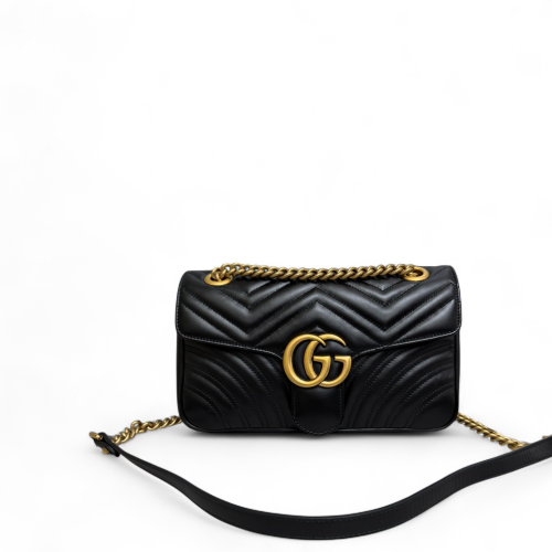 Gucci Matelasse Medium GG Marmont Calfskin Black Gucci Matelasse Medium GG Marmont Calfskin Black