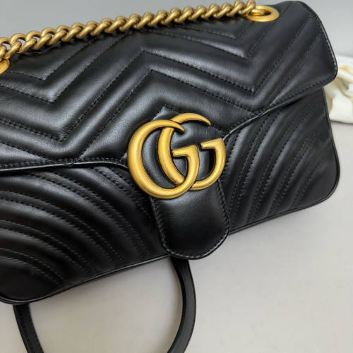 Gucci Matelasse Medium GG Marmont Calfskin Black Gucci Matelasse Medium GG Marmont Calfskin Black