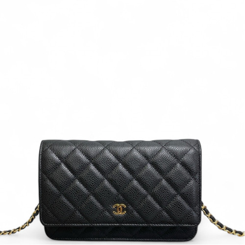Chanel Wallet On Chain Grained Calfskin Black