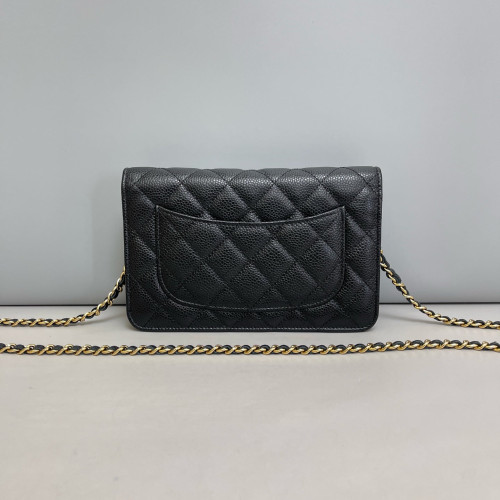 Chanel Wallet On Chain Grained Calfskin Black