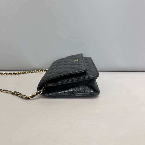 Chanel Wallet On Chain Grained Calfskin Black