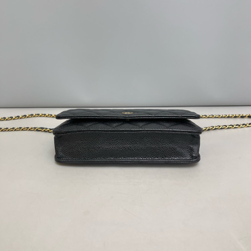 Chanel Wallet On Chain Grained Calfskin Black