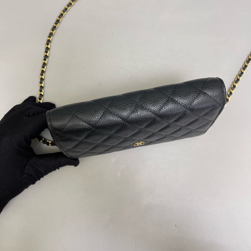 Chanel Wallet On Chain Grained Calfskin Black
