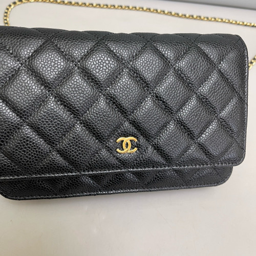 Chanel Wallet On Chain Grained Calfskin Black