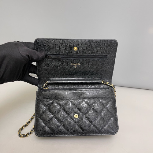 Chanel Wallet On Chain Grained Calfskin Black